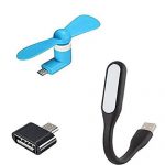 Pack Of 2 - OTG Micro USB Adapter with Mini Android Compatible Fan