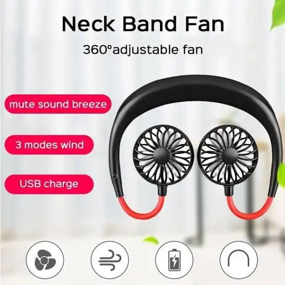 Mini Neck Fan Portable Mini Fan USB Rechargeable