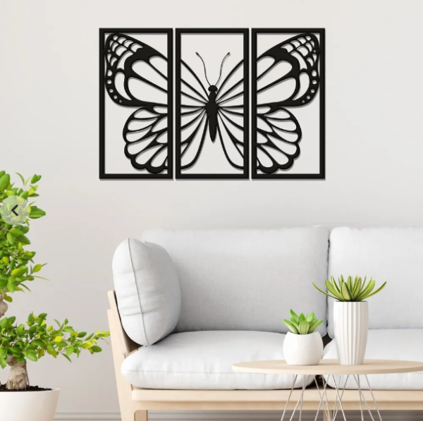 Wooden Butterfly Wall Decorations(black color )