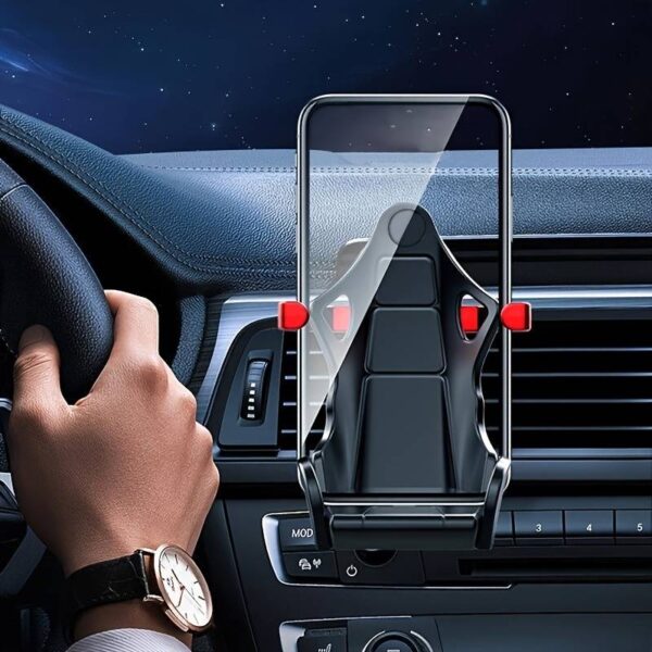 Racing Seat Design Car Mobile Phone | Fast and Furious Mobile Holder with 360? Rotateable AC Grill Grip Which can help Holder to move up and down so that AC winds will be free (Random colors) - Image 2