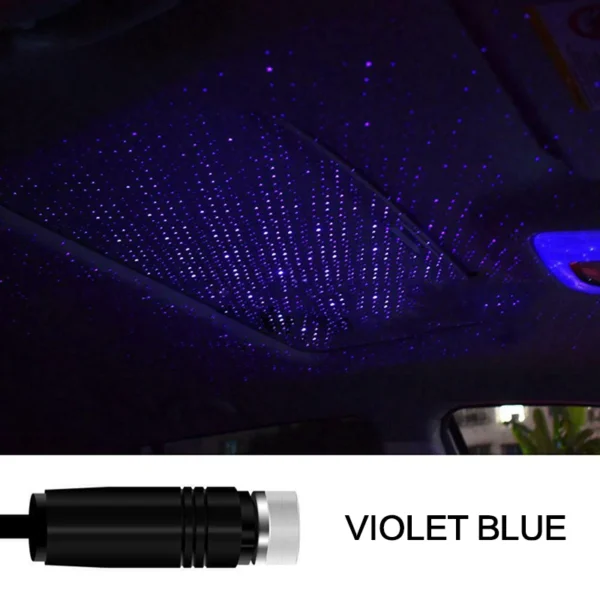 Car Roof Projection Light USB Portable Star Night Light Adjustable LED Galaxy Atmosphere Light Interior Ceiling Projector (random color ) - Image 8