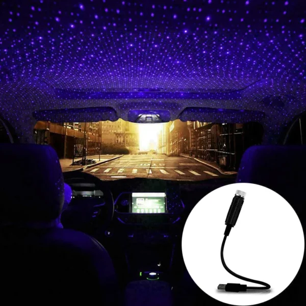 Car Roof Projection Light USB Portable Star Night Light Adjustable LED Galaxy Atmosphere Light Interior Ceiling Projector (random color ) - Image 9