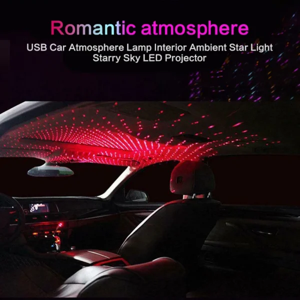 Car Roof Projection Light USB Portable Star Night Light Adjustable LED Galaxy Atmosphere Light Interior Ceiling Projector (random color ) - Image 15