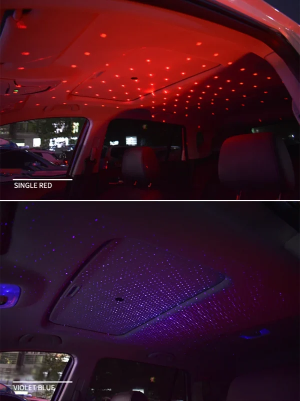 Car Roof Projection Light USB Portable Star Night Light Adjustable LED Galaxy Atmosphere Light Interior Ceiling Projector (random color ) - Image 6