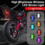 2Pcs Universal Led Aircraft Strobe Lights Motorcycle Anti Collision Warning Light with USB Charging 7Colors Turn Signal Indicator
