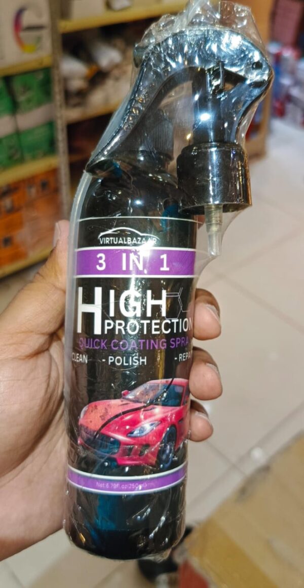 Polish Spray 3 in 1 High Protection Quick Car Coating Spray, Car Wax Polish Spray, Pack of 1 Vehicle Interior Cleaner (250 ml) - Image 6