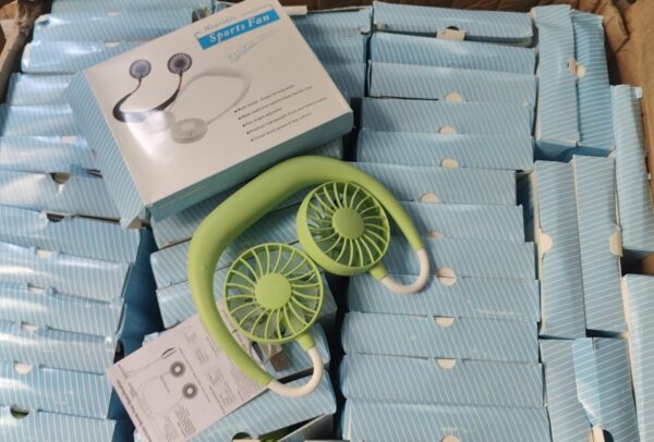 Mini Neck fan with 7 wings , Portable Wearable USB Rechargeable Personal Neckband Fan, Cooler with 3 Speed,360 Degrees Free Rotation for Indoor Outdoor (random color) - Image 2