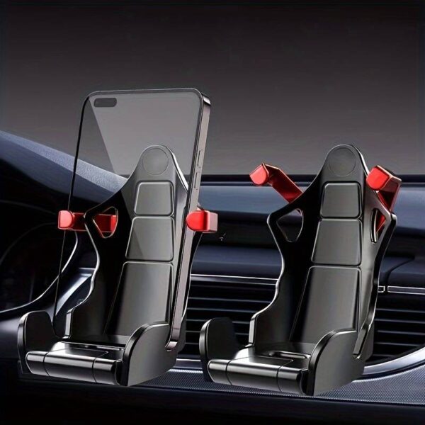 Racing Seat Design Car Mobile Phone | Fast and Furious Mobile Holder with 360? Rotateable AC Grill Grip Which can help Holder to move up and down so that AC winds will be free (Random colors)