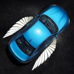Universal Car Rear view Mirror Side Mirror LED Angel Wing Light Dynamic Projection Lamp (2 Pc)(white )