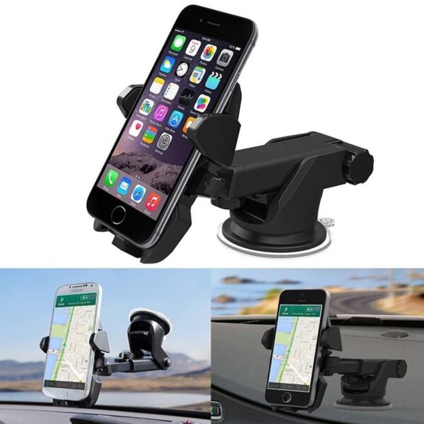 Easy One Touch Mobile Holder Car & Desk Mount / Car Phone Holder Mobile Phone Holder Stand in Car - Image 4