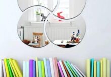 Acrylic mirror wall decoration sticker Silver color