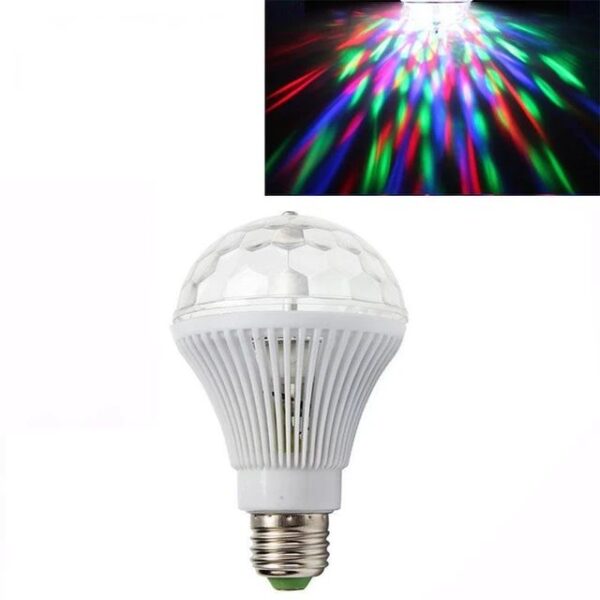 Disco light bulb RGB 8 Color LED Rotating Direct Power Lamp Bulb (with Box Packing) - Image 2