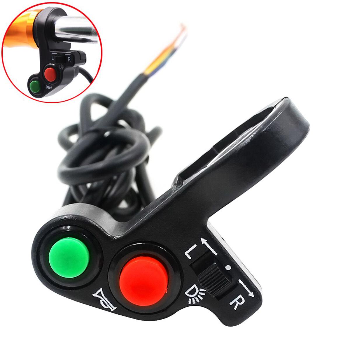 Universal Motorcycle Handlebar Switches ON/OFF Button Connector Horn Turn Signal Lights Head Spot Light Switch