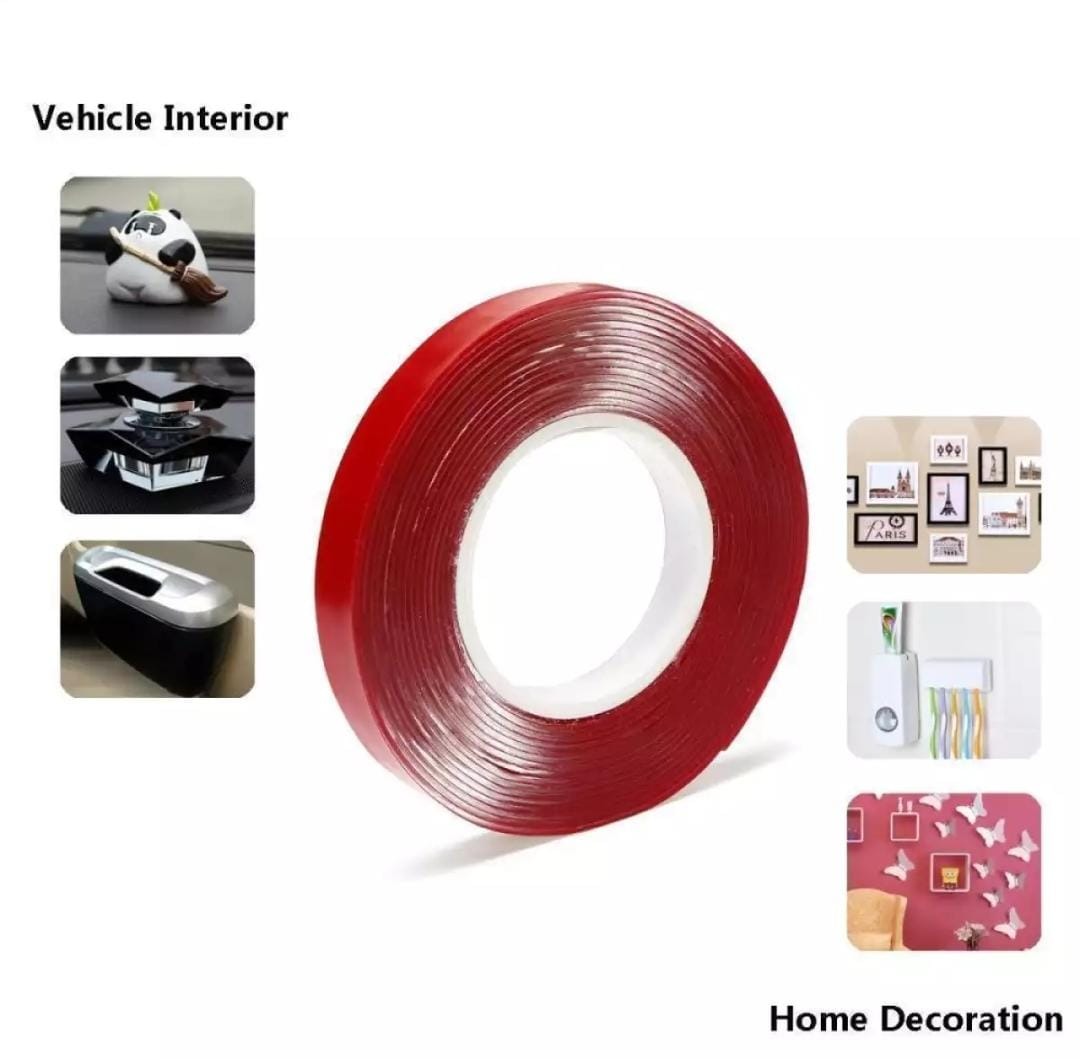 Double Sided Tape Heavy Duty Transparent Strong Adhesive Removable Tape 10 Meter 10 Mm